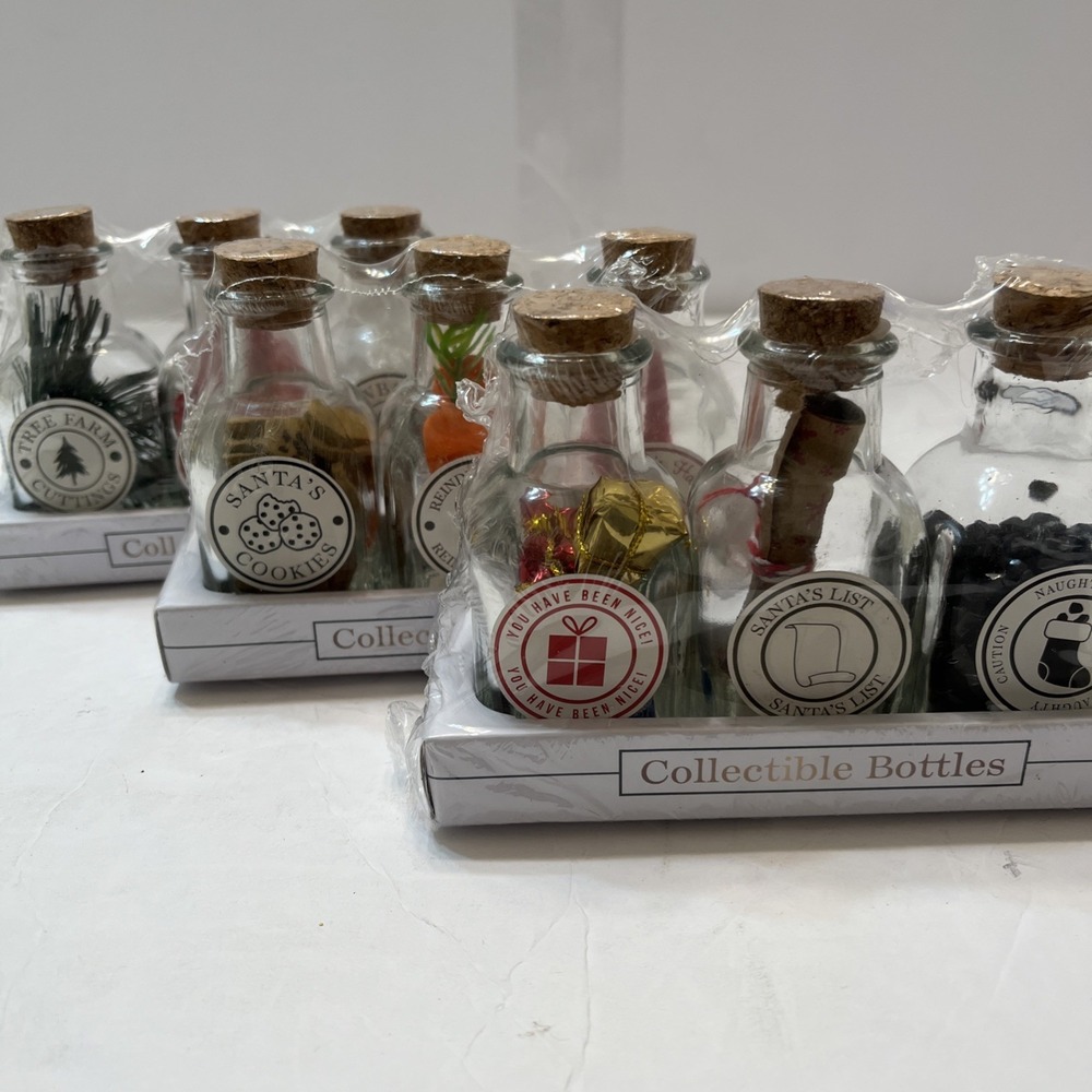 Christmas Collectible Bottles Snowballs, Santa Snacks Cookies, Reindeer Food